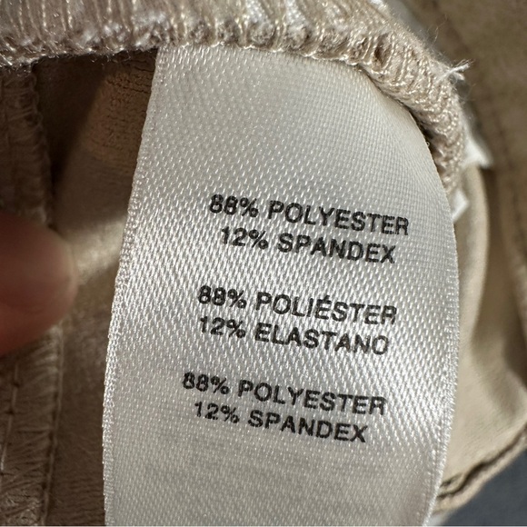 Chico's size 2 (approx size 12 US) suede-feel beige pants, straight leg - Picture 8 of 13